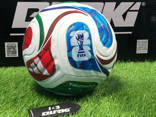 Burki Trionfo Pro FIFA Style Match Football – Premium Training & Match Soccer Ball | White/Multicolor